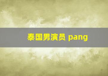 泰国男演员 pang